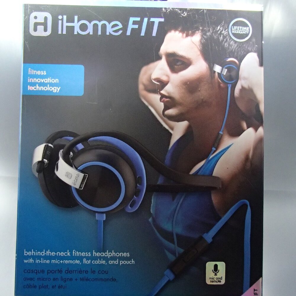 iHome - Behind-the-Neck Sport Headphones - Black/Blue